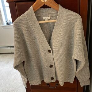 Women's Ribbed Knit Cardigan in Gray